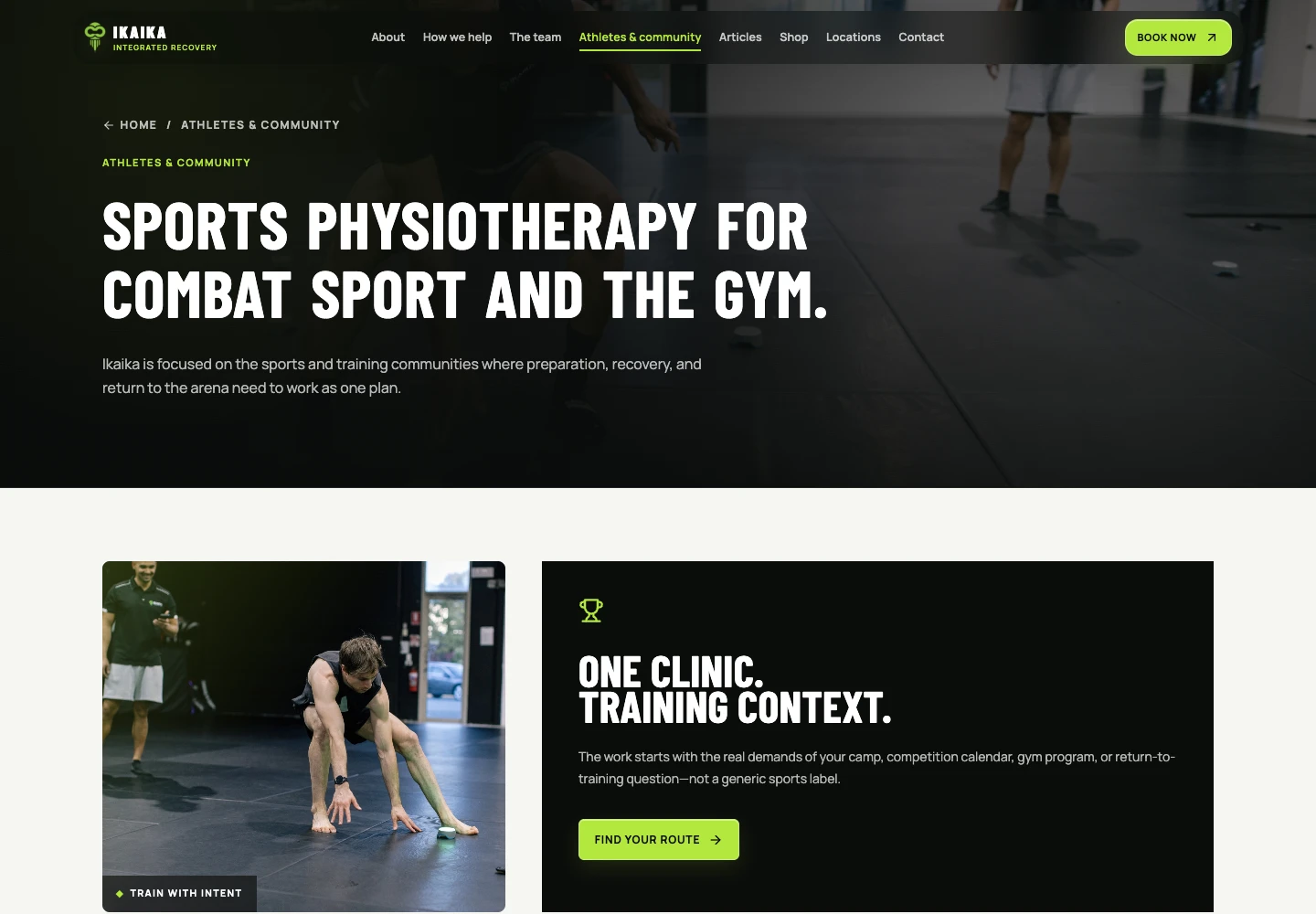 Ikaika Athletes and Community page actual interface